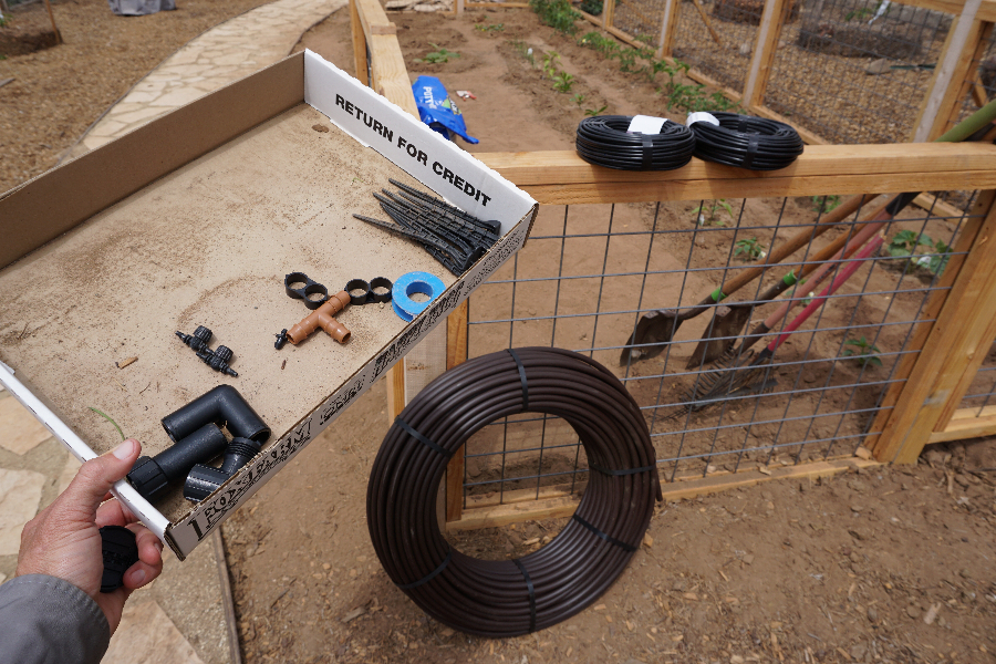 Installing drip irrigation for a vegetable garden